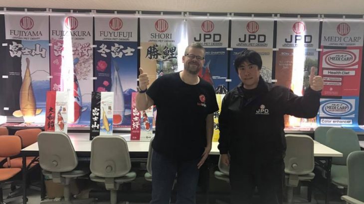 One of the high-end England koi dealer Koi Trips Mr.Tim visited to JPD.